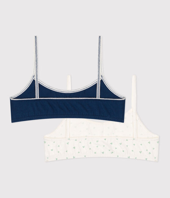 Juego de 2 tops infantiles de algodón y elastano con estampado de corazones variante 1
