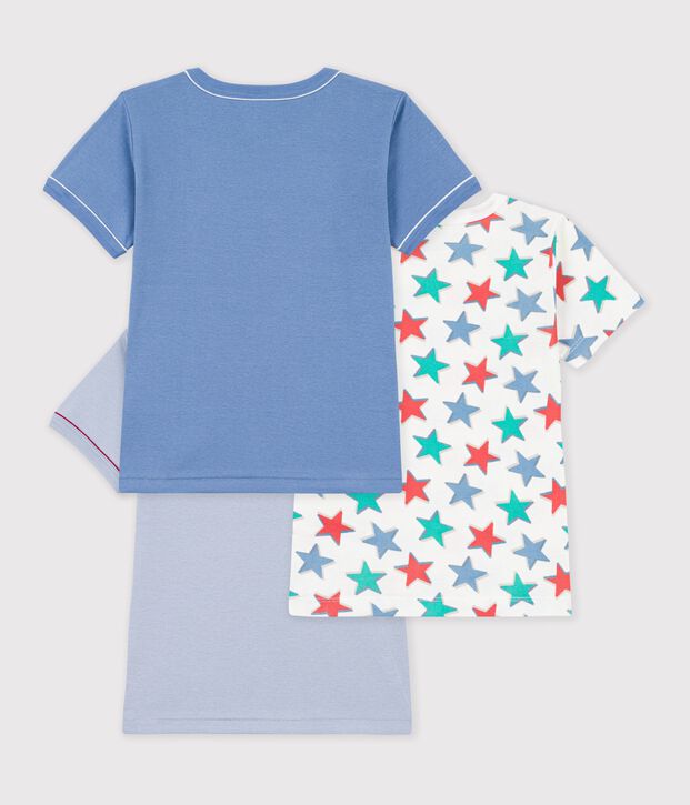 Juego de camisetas infantiles de algod&oacute;n de manga corta con estampado de estrellas multicolor