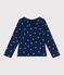 Camiseta infantil de algodón de manga larga con flores azul MEDIEVAL/blanco MULTICO