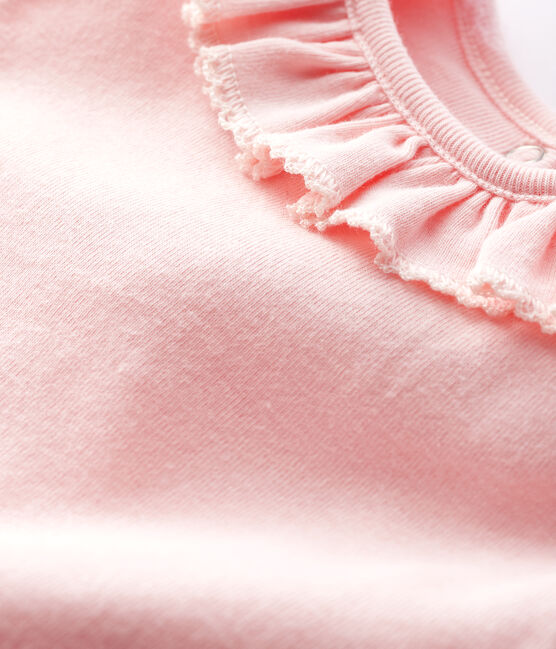 Bodi de manga larga con cuello de bebé en algodón rosa MINOIS
