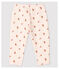 Pantalón estampado de felpa de bebé niña. rosa FLEUR/blanco MULTICO