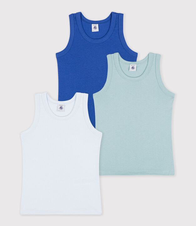 Juego de camisetas infantiles lisas de algod&oacute;n sin mangas multicolor