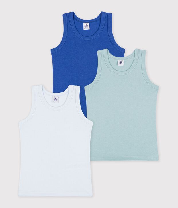 Juego de camisetas infantiles lisas de algod&oacute;n sin mangas multicolor