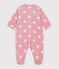 Sobrepijama polar con estampado de corazones para beb&eacute; rosa/blanco
