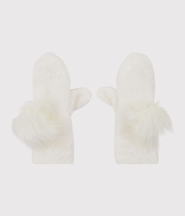 Manoplas para ni&ntilde;a blanco