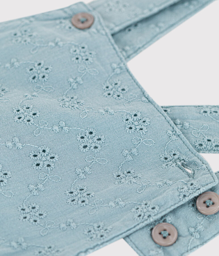 Peto corto de bordado ingl&eacute;s para beb&eacute; verde