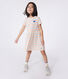 Vestido infantil de algodón de manga corta con rayas y corazón