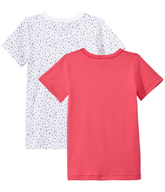 Lote de 2 camisetas de manga corta para niña blanco LOT
