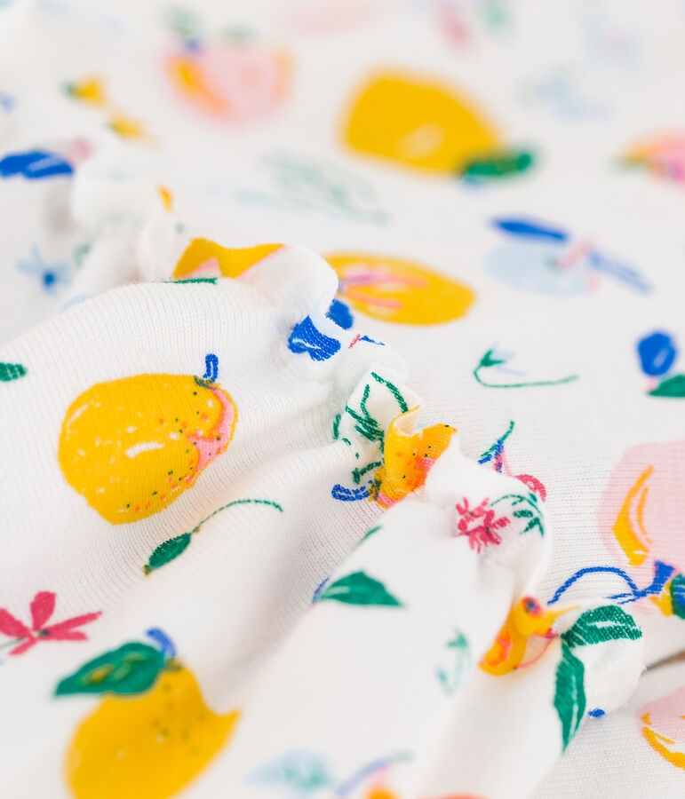 Vestido sin mangas de algod&oacute;n de ni&ntilde;a blanco MARSHMALLOW/blanco MULTICO