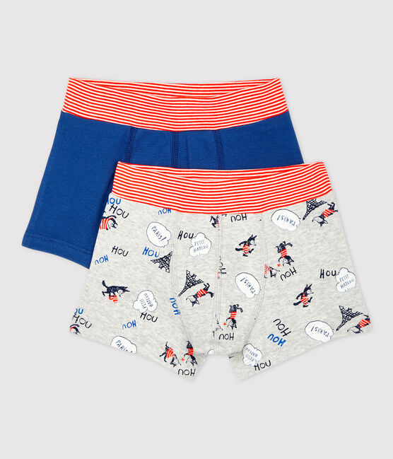 Juego de 2 bóxeres con estampado de París de niño de algodón orgánico variante 1