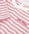 Camiseta de manga larga a rayas de algod&oacute;n para beb&eacute; rosa/crudo