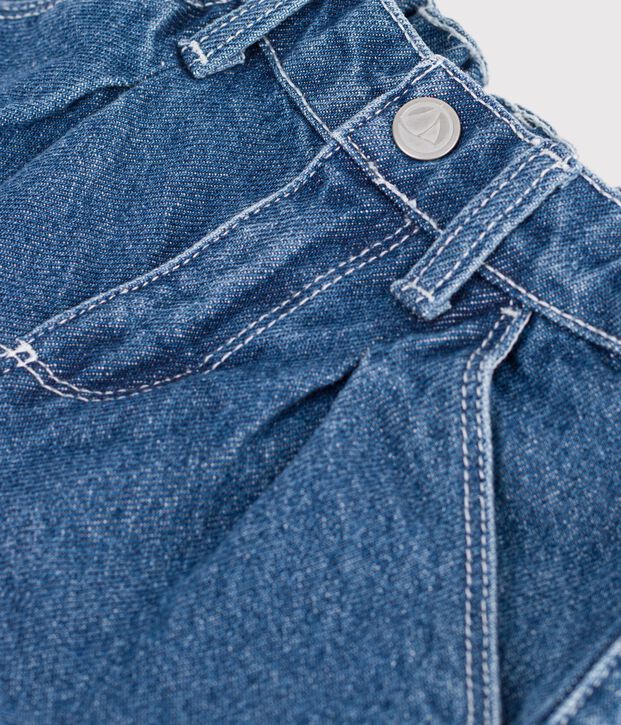 Pantal&oacute;n denim liso para beb&eacute; azul