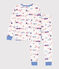 Pijama París de algodón de niño/niña blanco MARSHMALLOW/blanco MULTICO