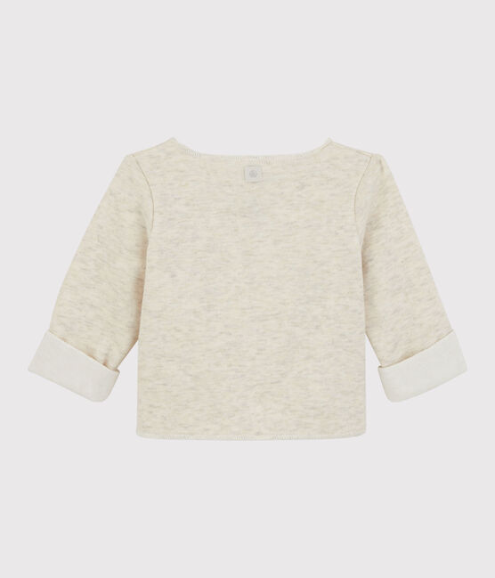 Cárdigan gris de mezclilla de bebé de punto de jersey de algodón orgánico beige MONTELIMAR CHINE