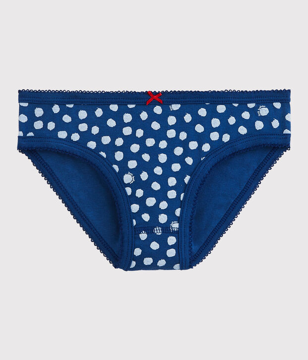 Braguita de ni&ntilde;a de algod&oacute;n azul/blanco