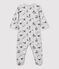 Pelele de bebé de París de muletón de algodón orgánico gris BELUGA/blanco MULTICO