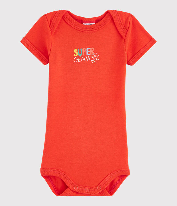 Bodi de manga corta de beb&eacute; ni&ntilde;o rojo