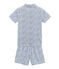 Pijama corto de punto para niño blanco MARSHMALLOW/azul MAJOR