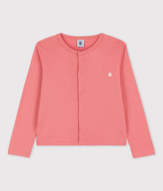 Cárdigan de algodón orgánico de niña rosa PAPAYE