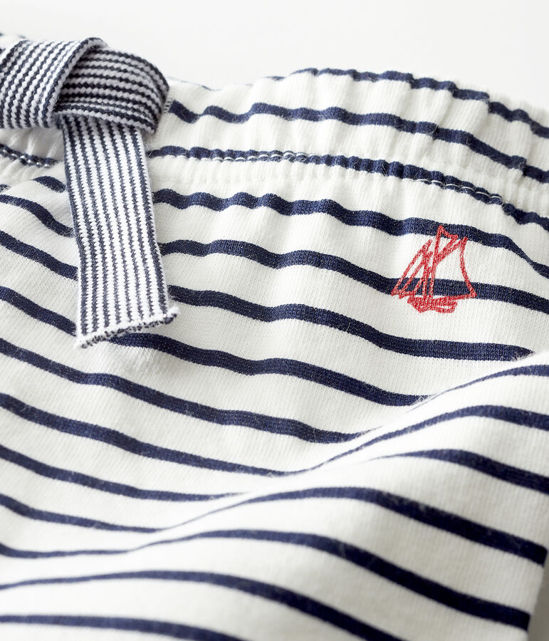 Pantal&oacute;n de tejido t&uacute;bico estampado para beb&eacute; blanco/azul