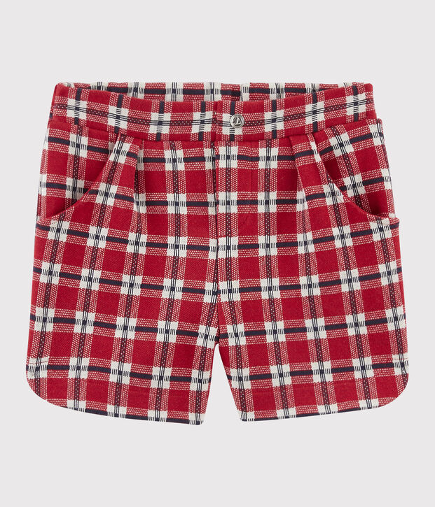 Short de punto para ni&ntilde;a rojo/multicolor