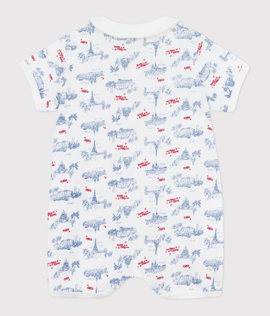 Mono corto de algodón con cuello y estampado de París para bebé blanco MARSHMALLOW/blanco MULTICO