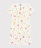Pijama corto con estampado de frutas de verano de niña de algodón ecológico blanco MARSHMALLOW/blanco MULTICO
