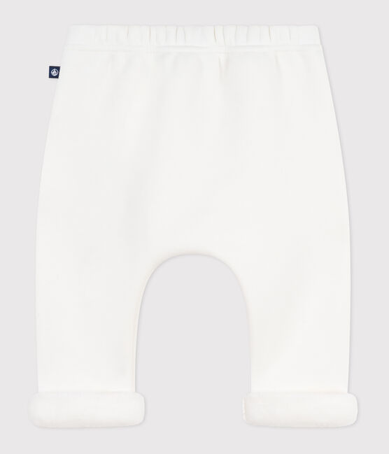 Pantalón liso de algodón suave y cálido para bebé crudo MILK