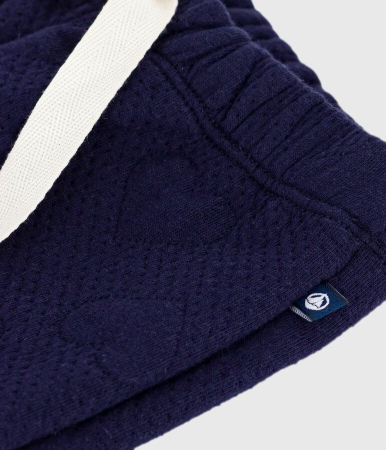 Pantal&oacute;n de algod&oacute;n grueso con estampado de corazones para beb&eacute; azul