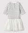 Vestido de manga larga para niña blanco MARSHMALLOW/gris ARGENT