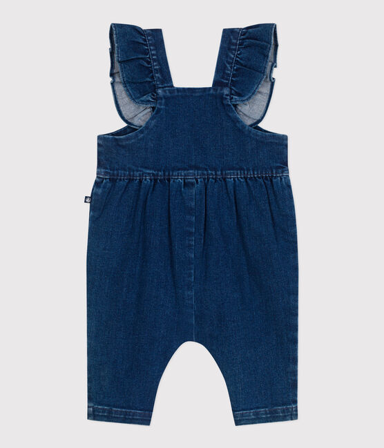 Peto vaquero largo con elastano y volantes para bebé azul DENIM MOYEN