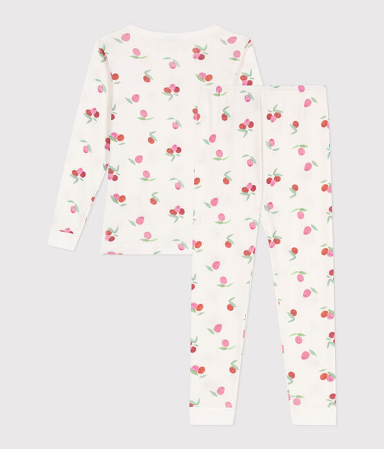 Pijama infantil muy ajustado en algodón estampado MARSHMALLOW/ PEONIA/ MULTICO