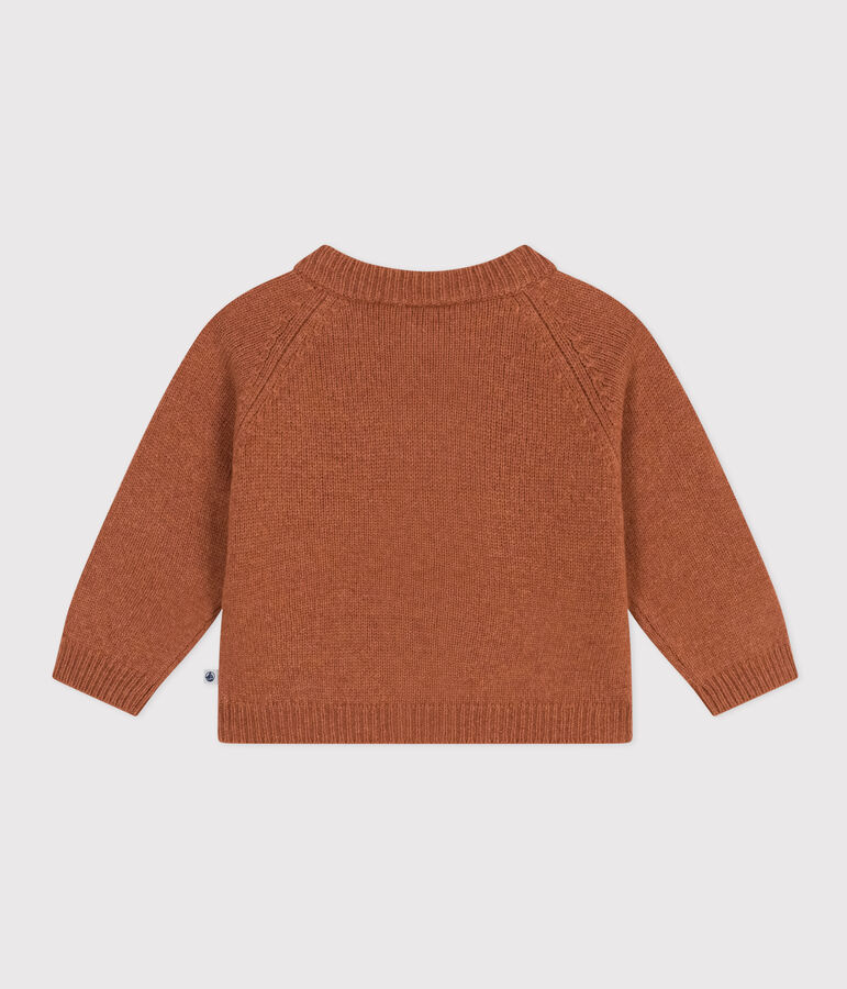 C&aacute;rdigan de beb&eacute; de punto de lana y nylon reciclado marron