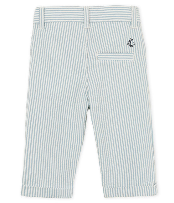 Pantalón de rayas para bebé niño azul FONTAINE/blanco MARSHMALLOW