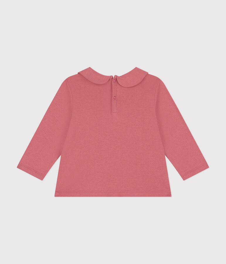 Blusa de algod&oacute;n con cuello para beb&eacute; rosa