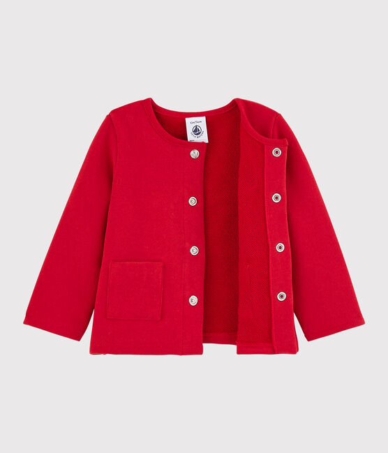 Cárdigan de muletón para bebé niña rojo TERKUIT