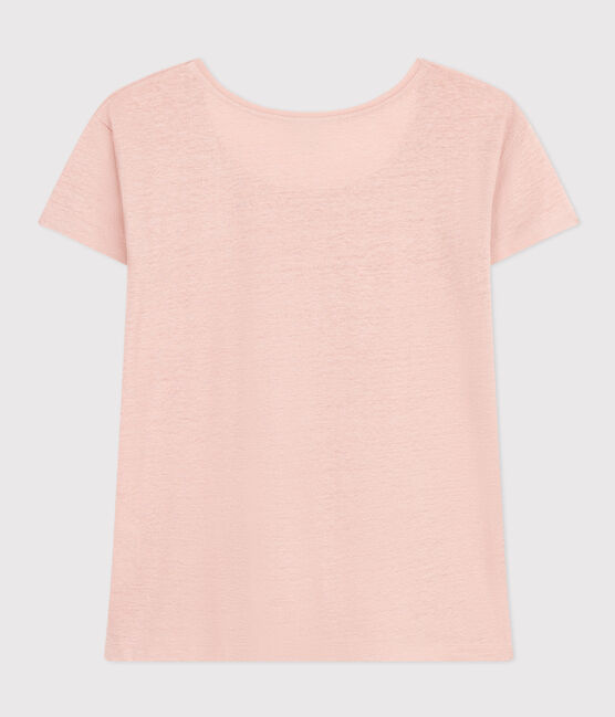 Camiseta LA RECTA de algodón con cuello redondo para mujer rosa SALINE