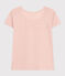 Camiseta LA RECTA de algodón con cuello redondo para mujer rosa SALINE
