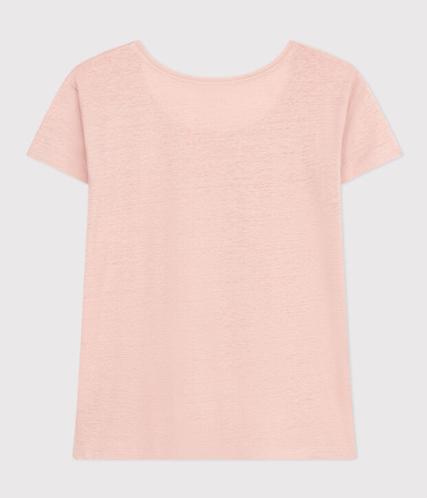 Camiseta LA RECTA de algod&oacute;n con cuello redondo para mujer rosa