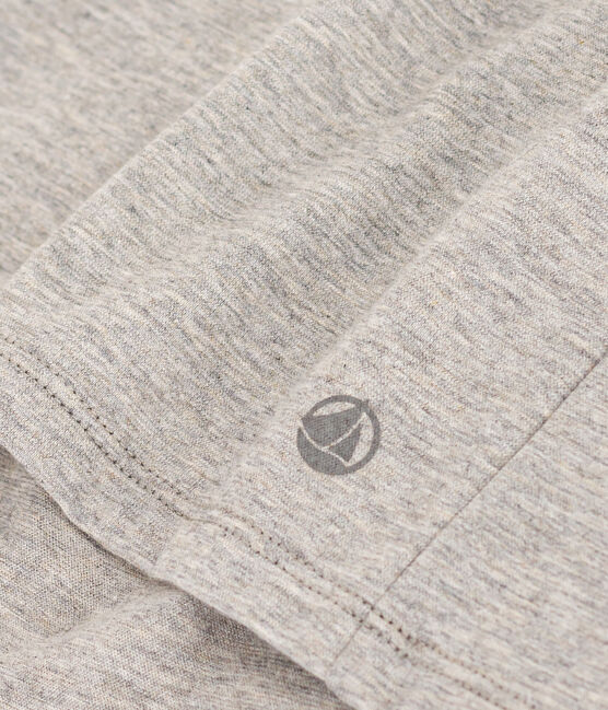 Camiseta LA RECTA de algodón con cuello redondo para mujer gris CHATON CHINE