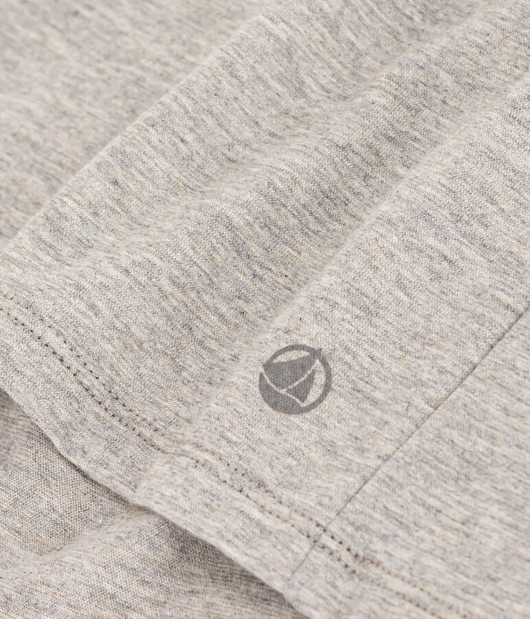 Camiseta LA RECTA de algod&oacute;n con cuello redondo para mujer gris