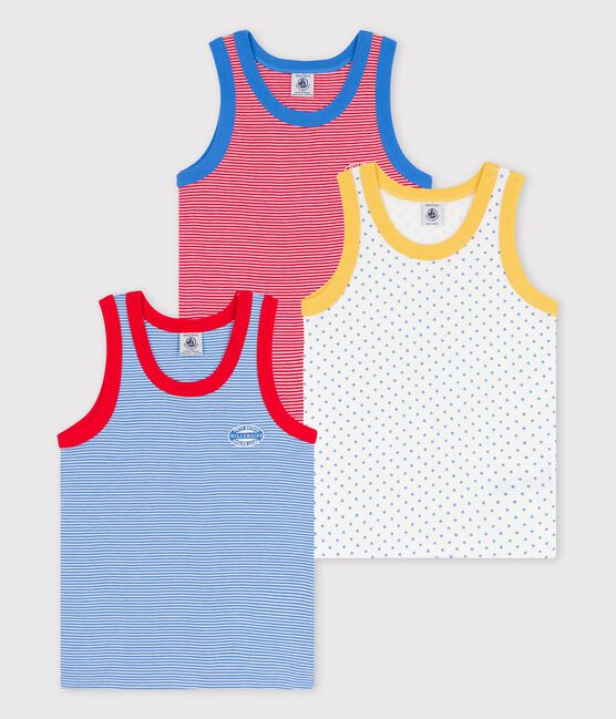 Juego de 3 camisetas de tirantes milrayas de algodón orgánico de niño variante 1