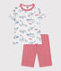 Pijama infantil corto de algodón con estampado de París