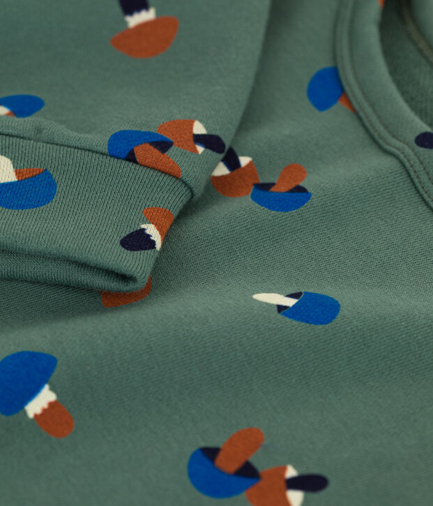 Sudadera estampada de mulet&oacute;n de ni&ntilde;o verde/multicolor