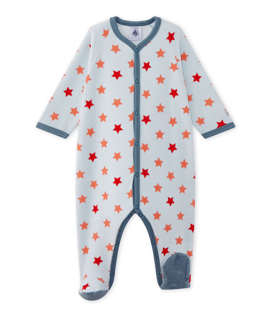 Pijama para bebé niño estampado de estrellas azul FRAICHEUR/naranja ORIENT/ ORANGE
