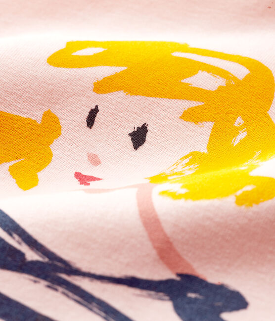 Camiseta de manga corta para niña rosa MINOIS