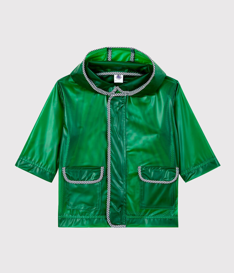 Chubasquero transparente para beb&eacute; unisex verde