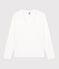 Camiseta de algodón Le Droit con cuello de pico para mujer blanco ECUME