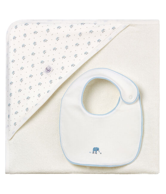 Toalla cuadrada de baño y babero para bebé niño. variante 1