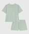 Pijama corto de algodón a rayas para mujer SAULE/ MARSHMALLOW